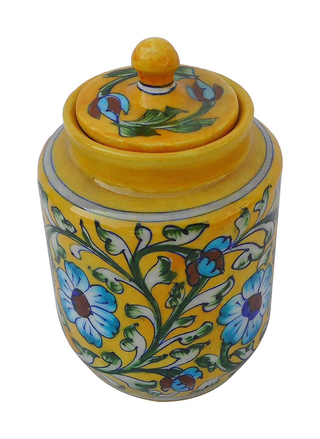 Ceramic Pickle Jar- 300 ml, 1 piece, Yellow